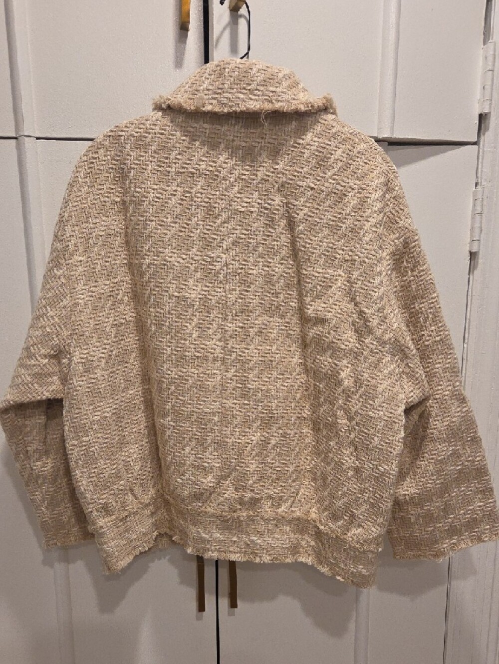 H&M Textured Beige Button Jacket - Picture 4 of 5